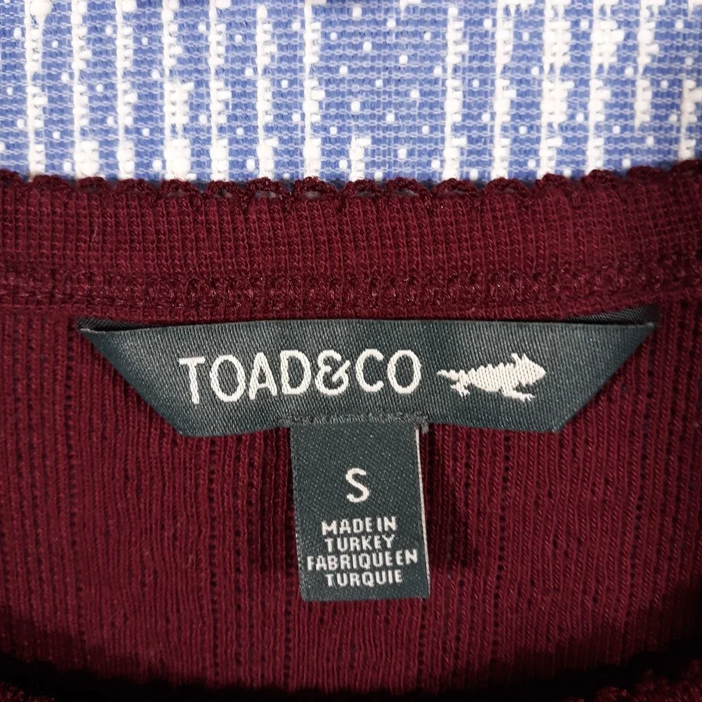 Toad&Co Sweater Womens Small Maroon Pullover Organic Cotton Blend